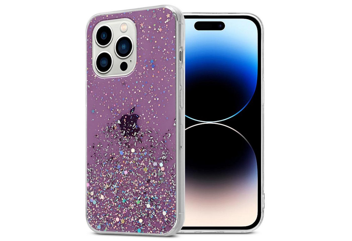 Cadorabo Handyhülle für iPhone 14 PRO MAX Hülle Apple iPhone 14 PRO MAX, Flexible TPU Silikon Handy Schutzhülle - Hülle - mit Glitzer Cadorabo Handyhülle für iPhone 14 PRO MAX Hülle Apple iPhone 14 PRO MAX, Flexible TPU Silikon Handy Schutzhülle - Hülle - mit Glitzer von Cadorabo
