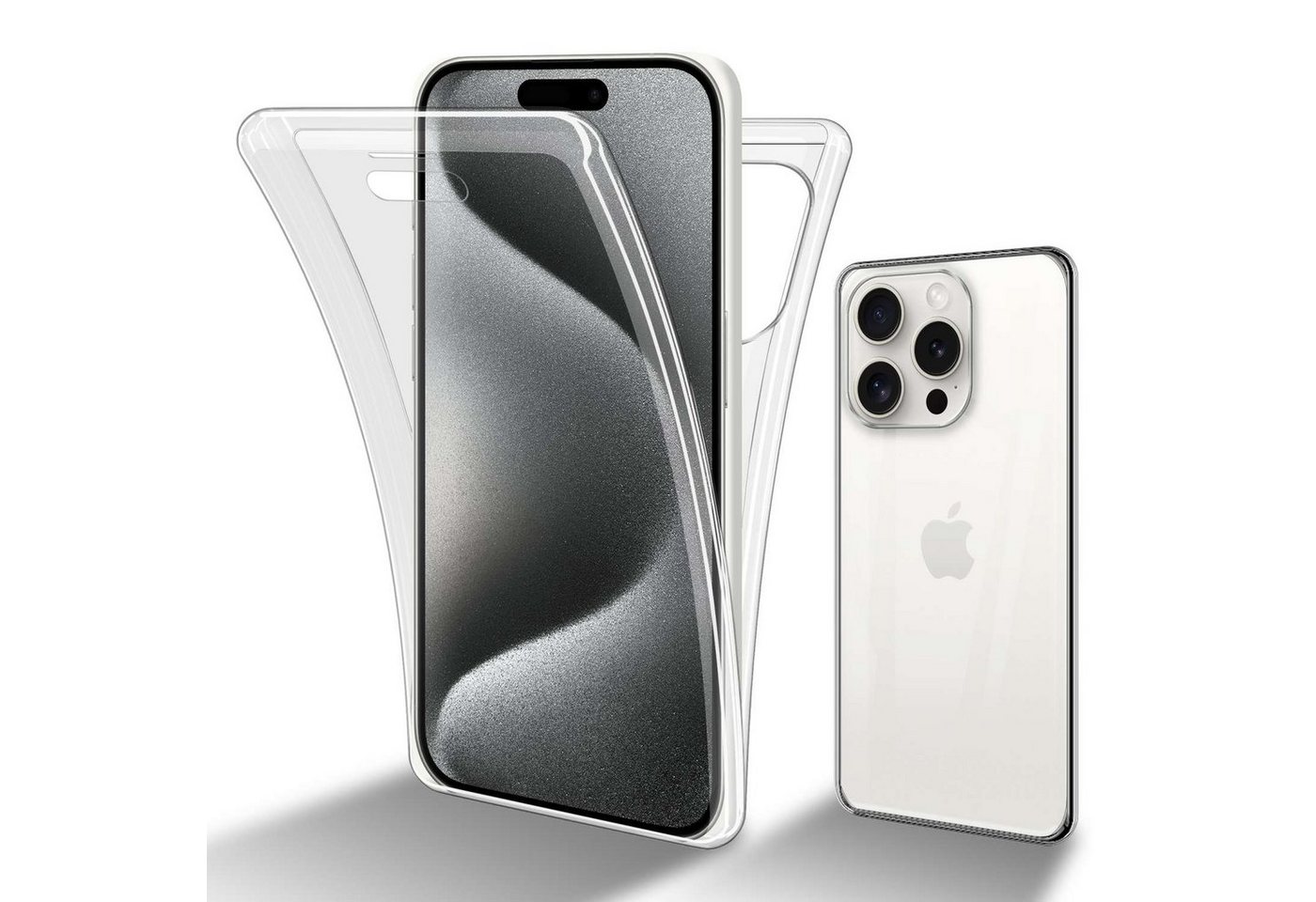 Cadorabo Handyhülle für Apple iPhone 15 PRO MAX Hülle Apple iPhone 15 PRO MAX, Flexible Case Handy Schutzhülle - Hülle - Back Cover 360° Grad Cadorabo Handyhülle für Apple iPhone 15 PRO MAX Hülle Apple iPhone 15 PRO MAX, Flexible Case Handy Schutzhülle - Hülle - Back Cover 360° Grad von Cadorabo