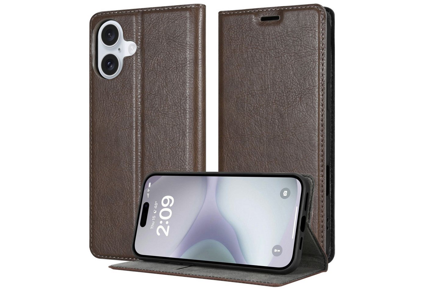 Cadorabo Handyhülle für iPhone 16 Hülle Apple iPhone 16, Hülle Schutzhülle mit Standfunktion, Magnetverschluss und Kartenfach Cadorabo Handyhülle für iPhone 16 Hülle Apple iPhone 16, Hülle Schutzhülle mit Standfunktion, Magnetverschluss und Kartenfach von Cadorabo