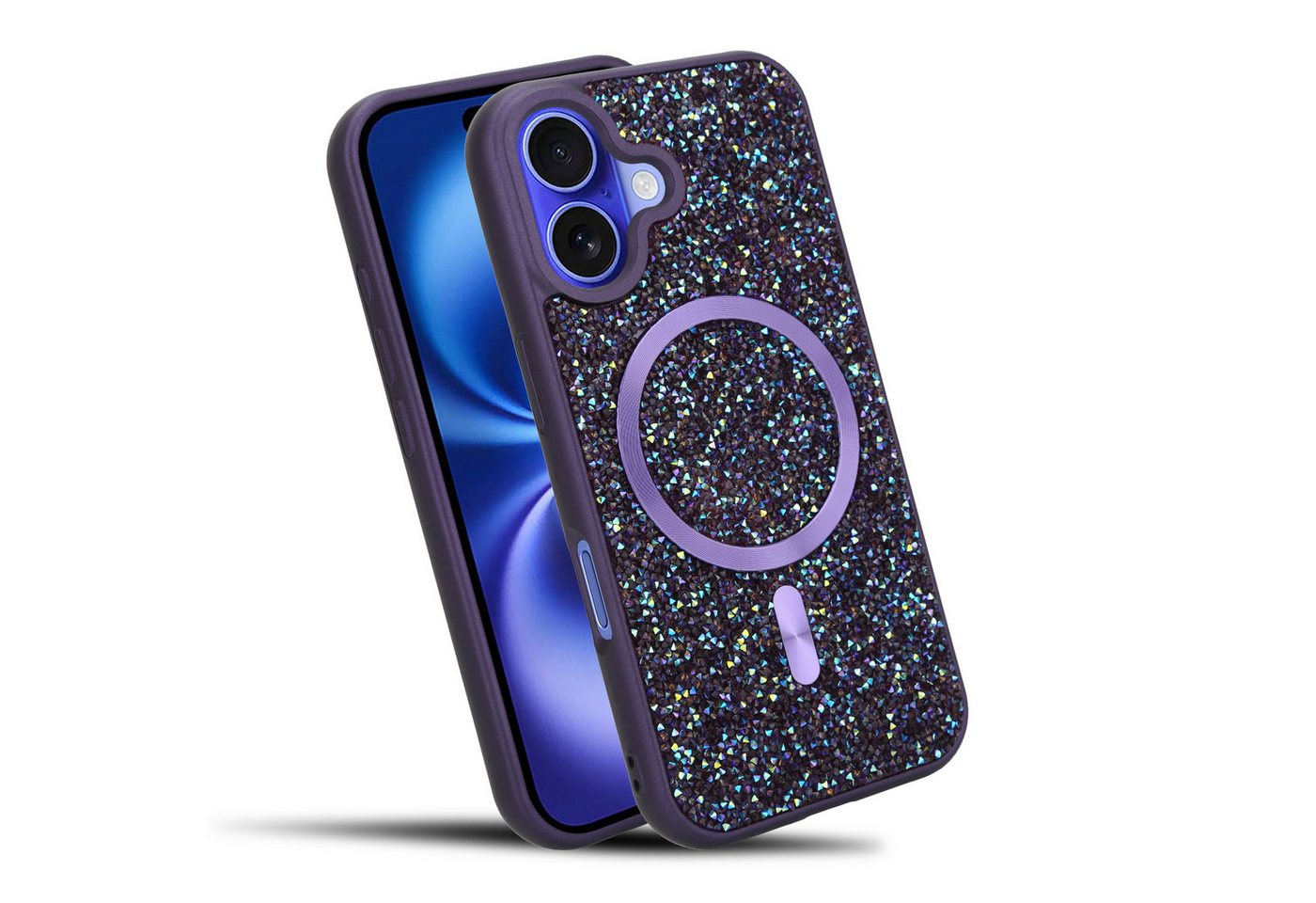 Cadorabo Handyhülle Apple iPhone 16 PLUS, Hülle Schutzhülle Case Cover kompatibel mit Magsafe Diamant Glitzer Cadorabo Handyhülle Apple iPhone 16 PLUS, Hülle Schutzhülle Case Cover kompatibel mit Magsafe Diamant Glitzer von Cadorabo