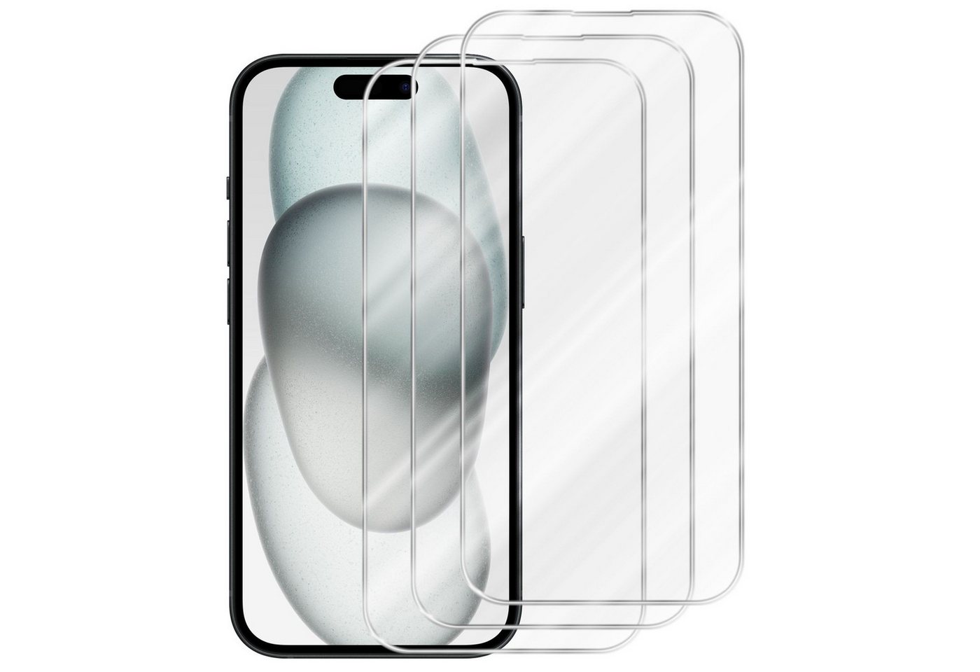 Cadorabo Schutzfolie für Apple iPhone 16 Schutzfolie, (3-St), 3x Schutzglas Panzer Folie (Tempered) Display Schutzfolie 3D Touch von Cadorabo