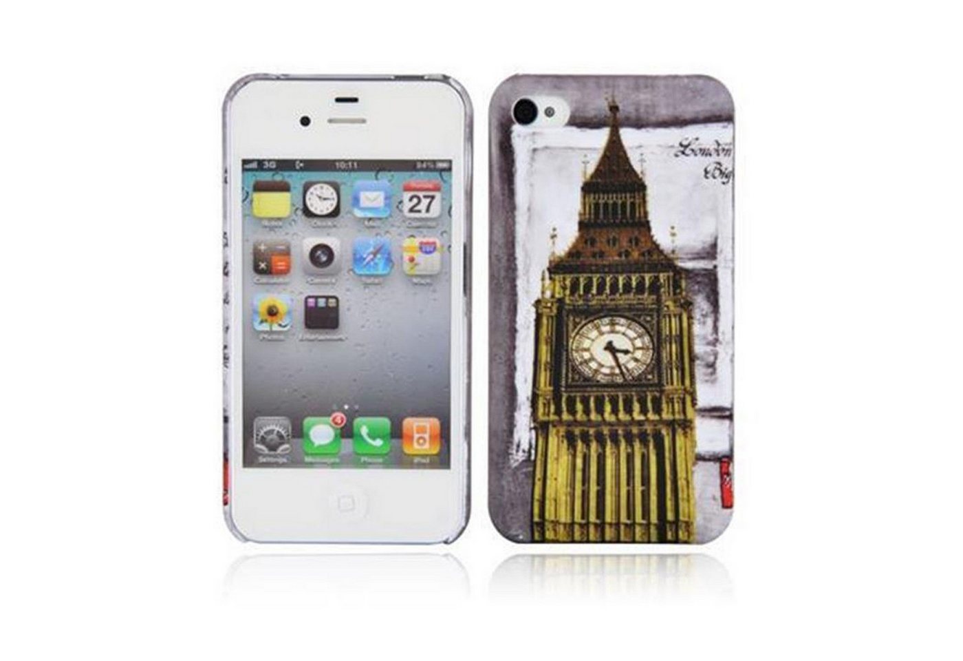 Cadorabo Handyhülle Apple iPhone 4 / 4S Apple iPhone 4 / 4S, Handy Schutzhülle - Hülle - Robustes Hard Cover Back Case - Aufdruck von Cadorabo