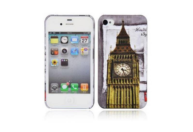 Cadorabo Handyhülle für iPhone 4 / 4S Hülle Apple iPhone 4 / 4S, Handy Schutzhülle - Hülle - Robustes Hard Cover Back Case - Aufdruck von Cadorabo