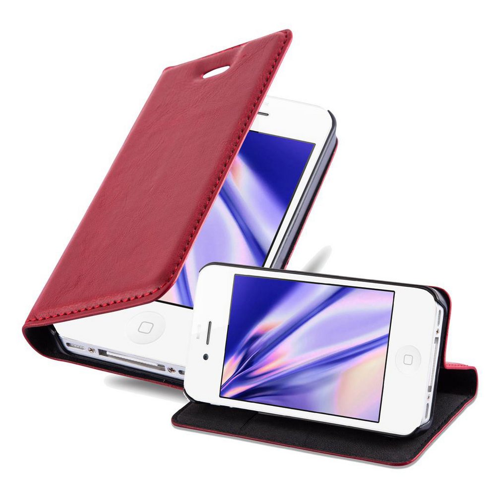 Cadorabo Handyhülle für iPhone 4 / 4S Hülle Apple iPhone 4 / 4S, Hülle Schutzhülle mit Standfunktion, Magnetverschluss und Kartenfach Cadorabo Handyhülle für iPhone 4 / 4S Hülle Apple iPhone 4 / 4S, Hülle Schutzhülle mit Standfunktion, Magnetverschluss und Kartenfach von Cadorabo