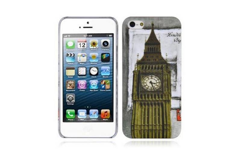 Cadorabo Handyhülle für iPhone 5 / 5S / SE 2016 Hülle Apple iPhone 5 / 5S / SE 2016, Handy Schutzhülle - Hülle - Robustes Hard Cover Back Case - Aufdruck von Cadorabo