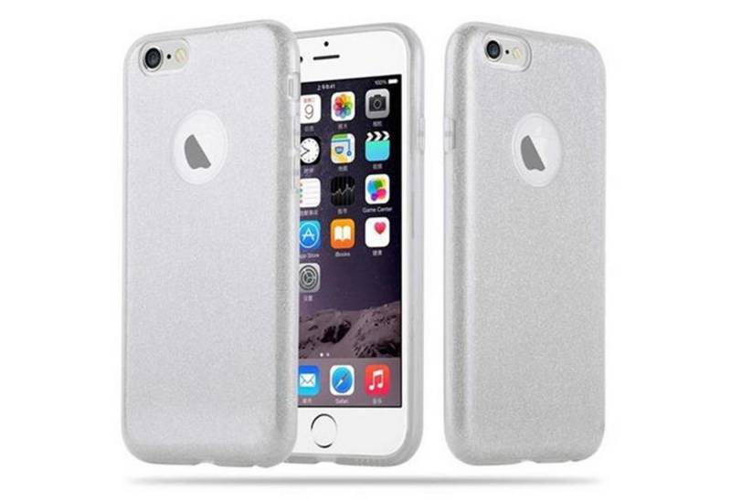 Cadorabo Handyhülle für iPhone 6 / 6S Hülle Apple iPhone 6 / 6S, Flexible TPU Silikon Handy Schutzhülle - Hülle - mit Glitzer von Cadorabo
