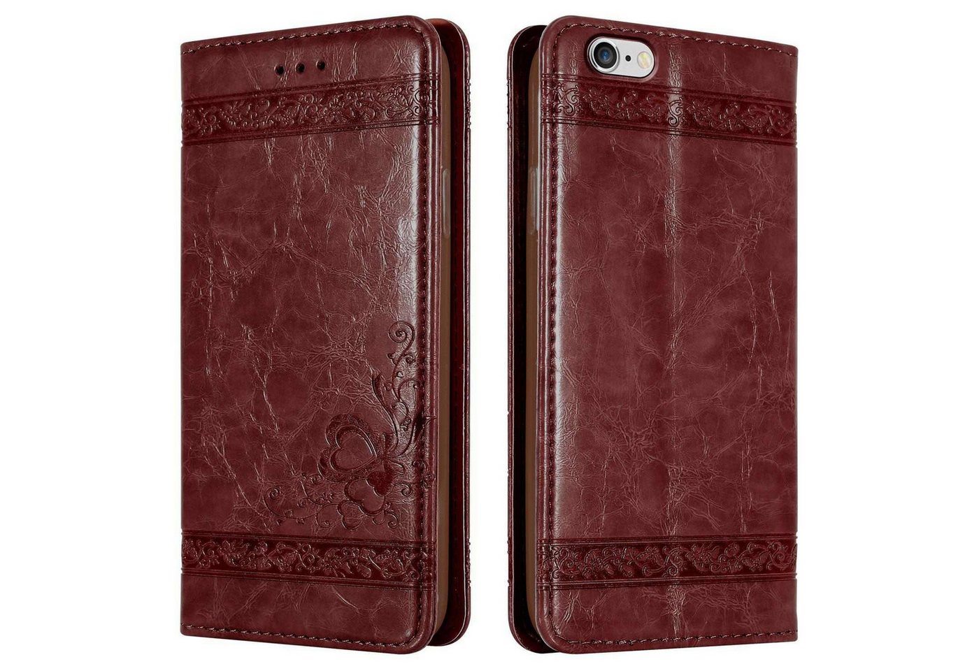 Cadorabo Handyhülle für iPhone 6 / 6S Hülle Apple iPhone 6 / 6S, Klappbare Handy Schutzhülle - Hülle - mit Standfunktion und Kartenfach Cadorabo Handyhülle für iPhone 6 / 6S Hülle Apple iPhone 6 / 6S, Klappbare Handy Schutzhülle - Hülle - mit Standfunktion und Kartenfach von Cadorabo