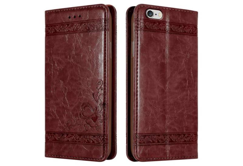 Cadorabo Handyhülle für iPhone 6 / 6S Hülle Apple iPhone 6 / 6S, Klappbare Handy Schutzhülle - Hülle - mit Standfunktion und Kartenfach von Cadorabo