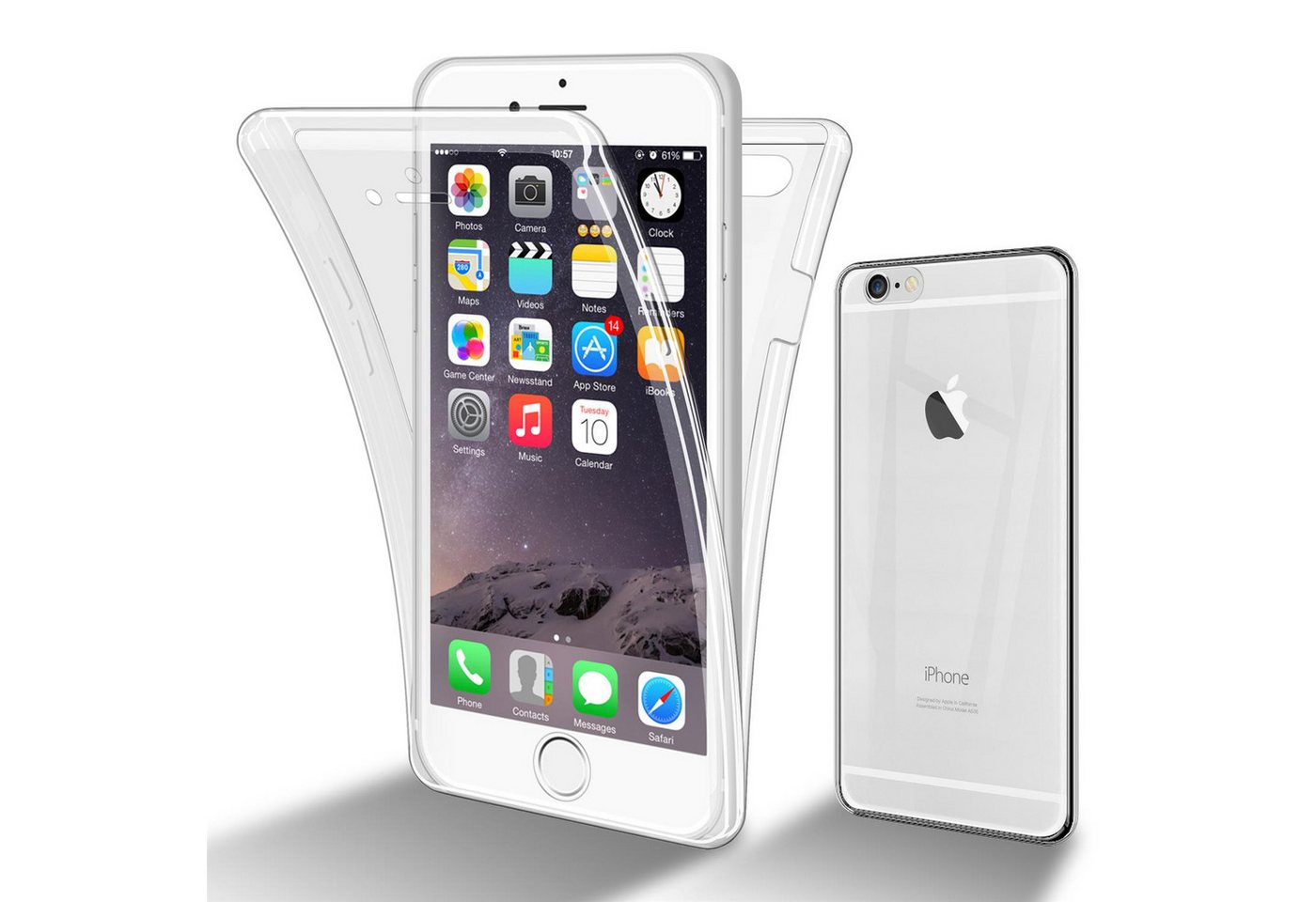 Cadorabo Handyhülle Apple iPhone 6 PLUS / 6S PLUS Apple iPhone 6 PLUS / 6S PLUS, Flexible Case Handy Schutzhülle - Hülle - Back Cover 360° Grad von Cadorabo