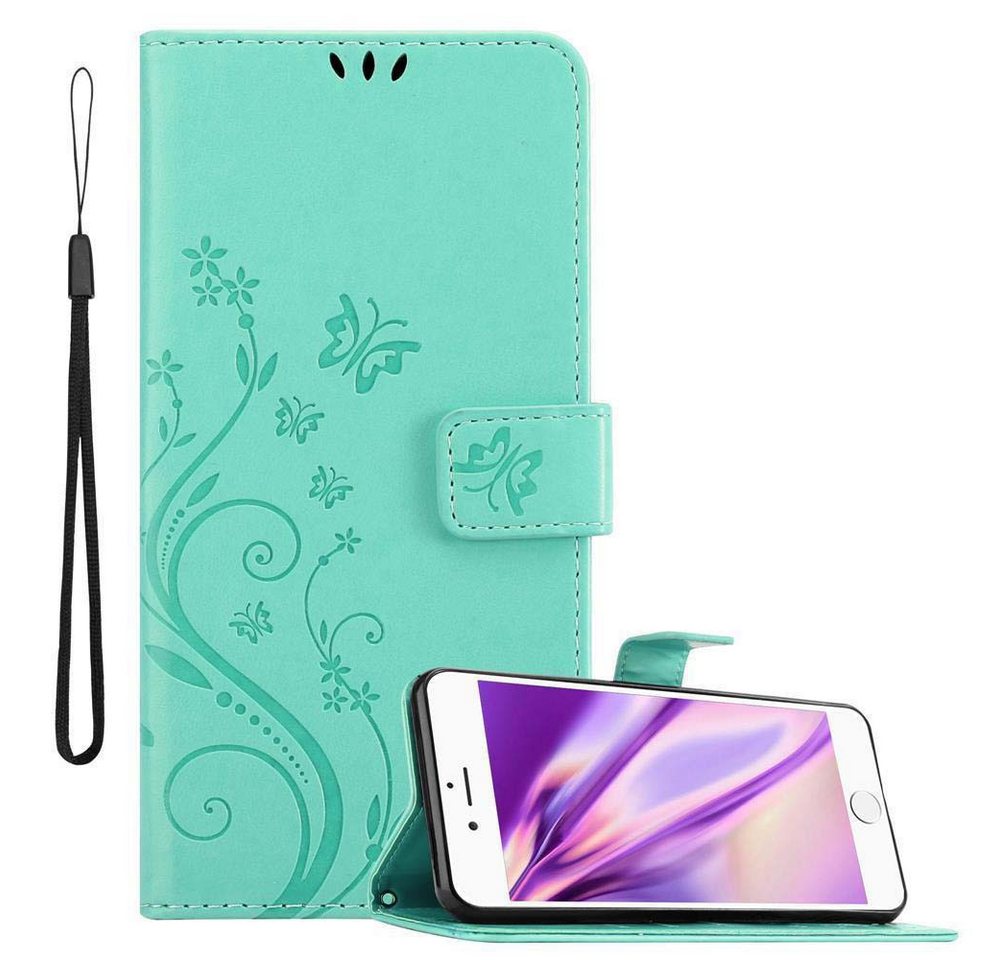 Cadorabo Handyhülle für iPhone 6 PLUS / 6S PLUS Hülle Apple iPhone 6 PLUS / 6S PLUS, Hülle Schutzhülle Blumen Flower mit Standfunktion Kartenfach Magnet Cadorabo Handyhülle für iPhone 6 PLUS / 6S PLUS Hülle Apple iPhone 6 PLUS / 6S PLUS, Hülle Schutzhülle Blumen Flower mit Standfunktion Kartenfach Magnet von Cadorabo