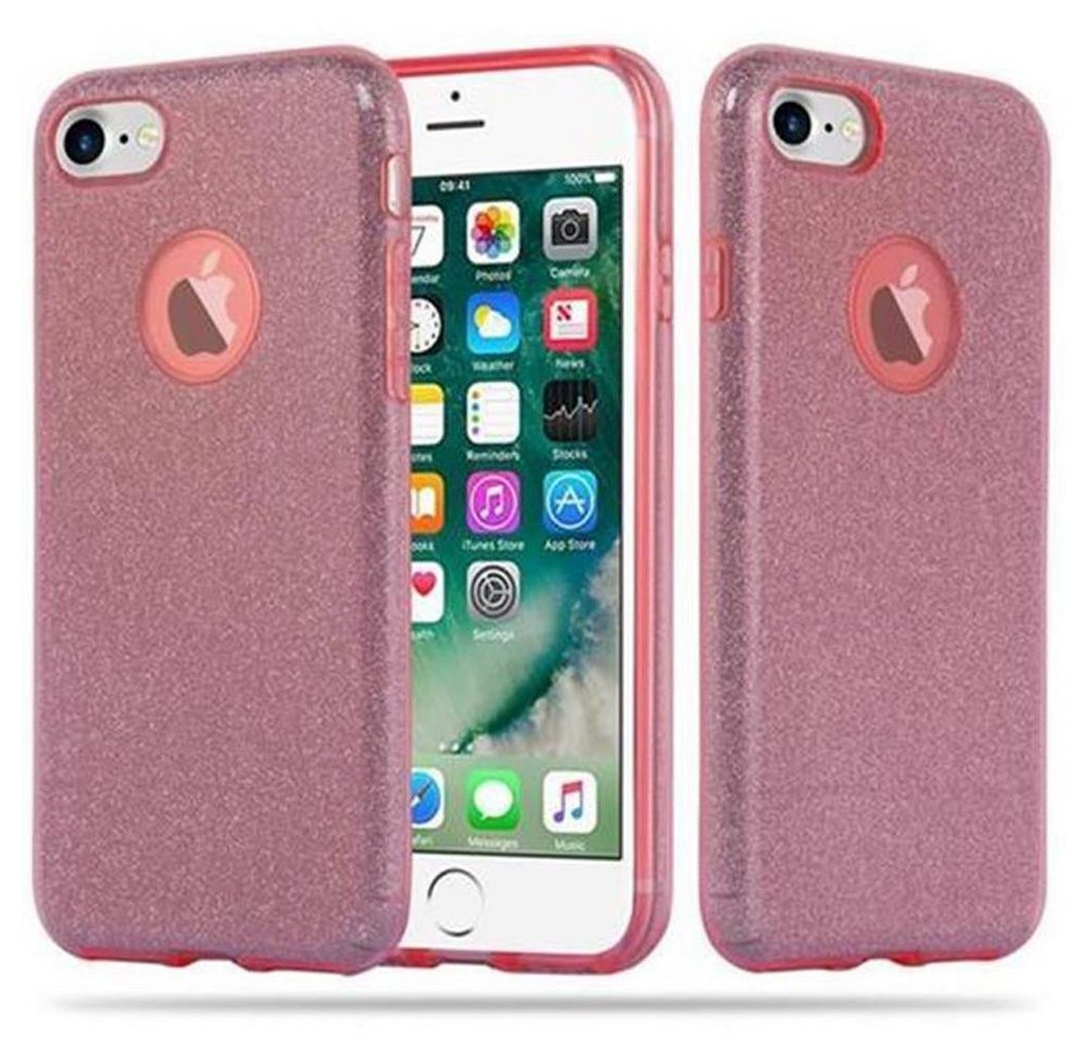 Cadorabo Handyhülle Apple iPhone 7 / 7S / 8 / SE 2020 Apple iPhone 7 / 7S / 8 / SE 2020, Flexible TPU Silikon Handy Schutzhülle - Hülle - mit Glitzer von Cadorabo