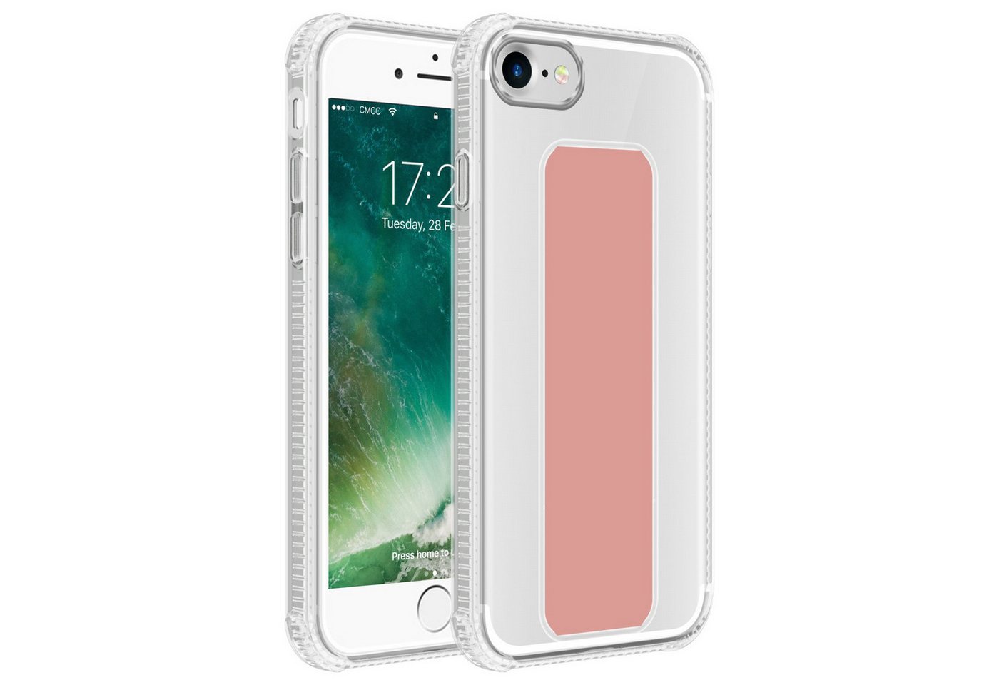 Cadorabo Handyhülle für iPhone 7 / 7S / 8 / SE 2020 Hülle Apple iPhone 7 / 7S / 8 / SE 2020, Schutzhülle - TPU Silikon Hülle - mit Halterung - Standfunktion von Cadorabo