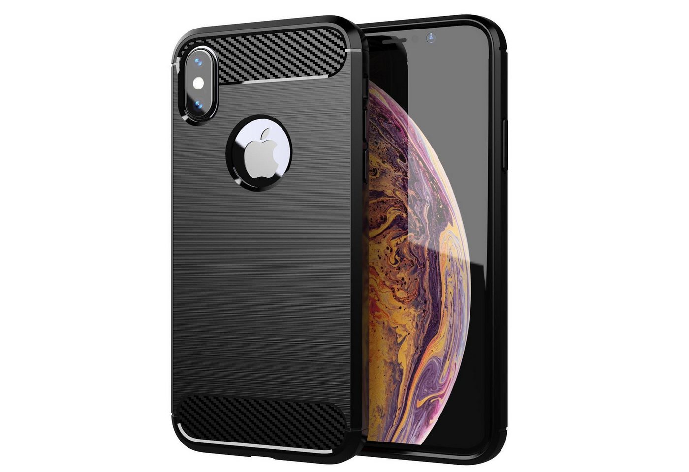 Cadorabo Handyhülle für iPhone X / XS Hülle Apple iPhone X / XS, Flexible Ultra Slim TPU Silikon Handy Schutzhülle Back Cover Bumper Cadorabo Handyhülle für iPhone X / XS Hülle Apple iPhone X / XS, Flexible Ultra Slim TPU Silikon Handy Schutzhülle Back Cover Bumper von Cadorabo