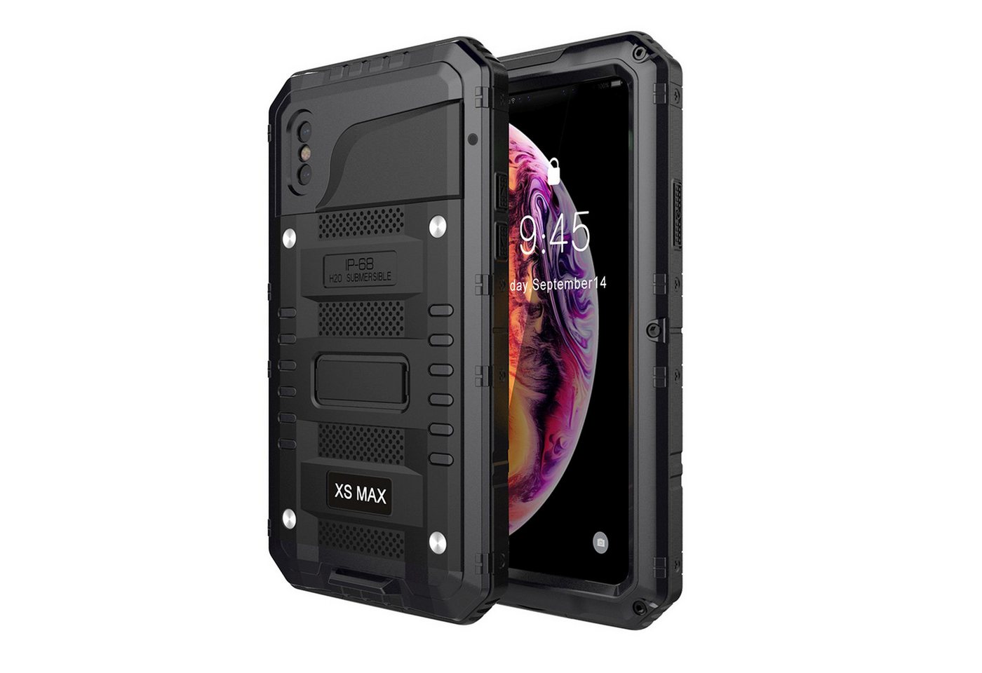 Cadorabo Handyhülle für Apple iPhone X / XS Hülle Apple iPhone X / XS, Hülle - Schutzhülle - Robuster 360° Rundumschutz mit Displayschutz Cadorabo Handyhülle für Apple iPhone X / XS Hülle Apple iPhone X / XS, Hülle - Schutzhülle - Robuster 360° Rundumschutz mit Displayschutz von Cadorabo