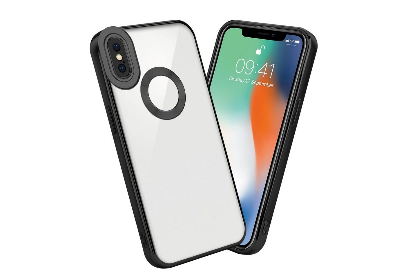 Cadorabo Handyhülle für iPhone X / XS Hülle Apple iPhone X / XS, Schutzhülle - TPU Silikon Hülle - mit Chrome Applikation Cadorabo Handyhülle für iPhone X / XS Hülle Apple iPhone X / XS, Schutzhülle - TPU Silikon Hülle - mit Chrome Applikation von Cadorabo
