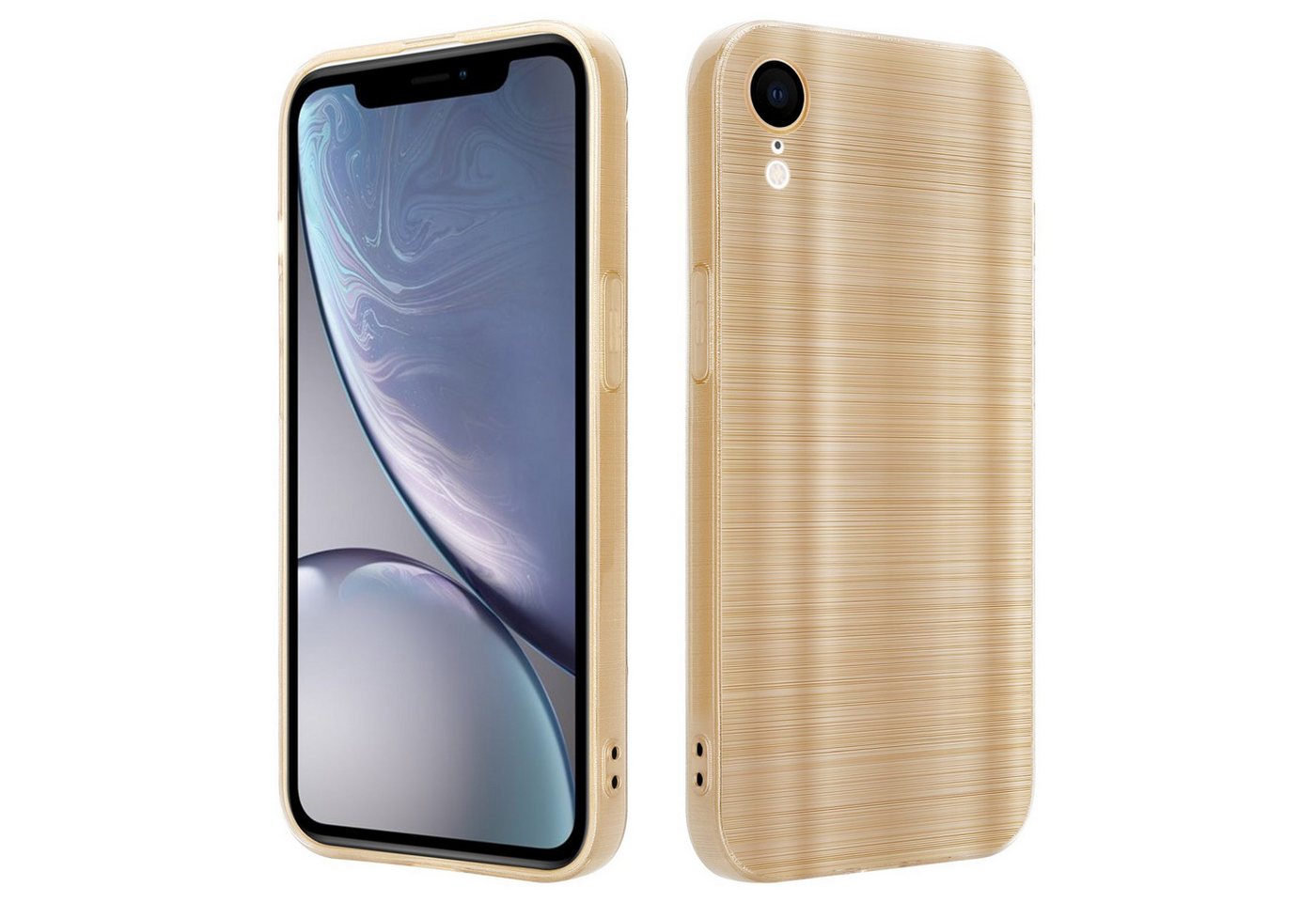Cadorabo Handyhülle für iPhone XR Hülle Apple iPhone XR, Schutzhülle - TPU Silikon Hülle - im Brushed Design Cadorabo Handyhülle für iPhone XR Hülle Apple iPhone XR, Schutzhülle - TPU Silikon Hülle - im Brushed Design von Cadorabo
