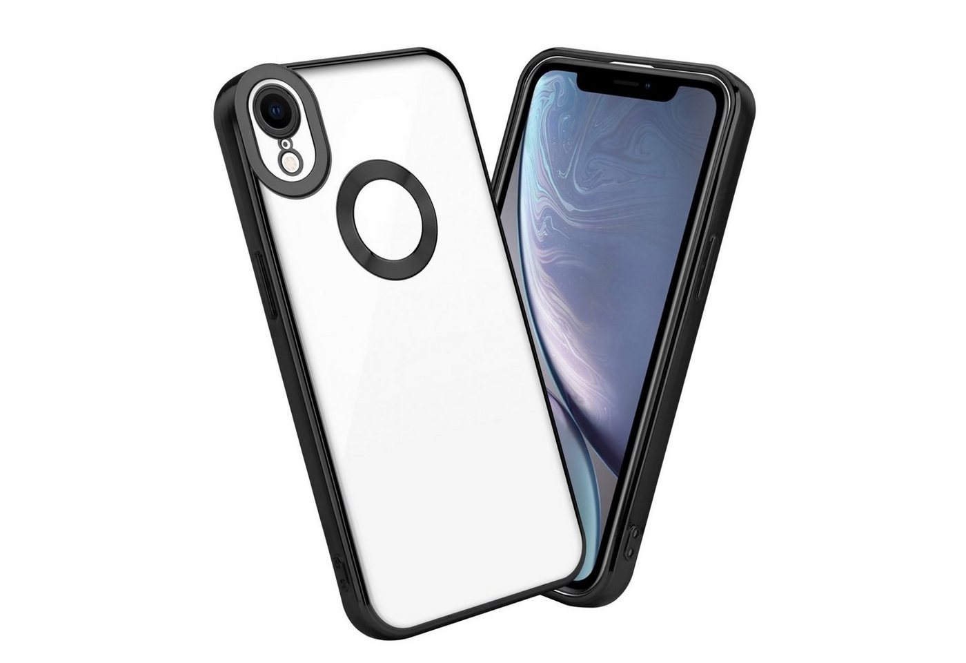 Cadorabo Handyhülle für iPhone XR Hülle Apple iPhone XR, Schutzhülle - TPU Silikon Hülle - mit Chrome Applikation Cadorabo Handyhülle für iPhone XR Hülle Apple iPhone XR, Schutzhülle - TPU Silikon Hülle - mit Chrome Applikation von Cadorabo