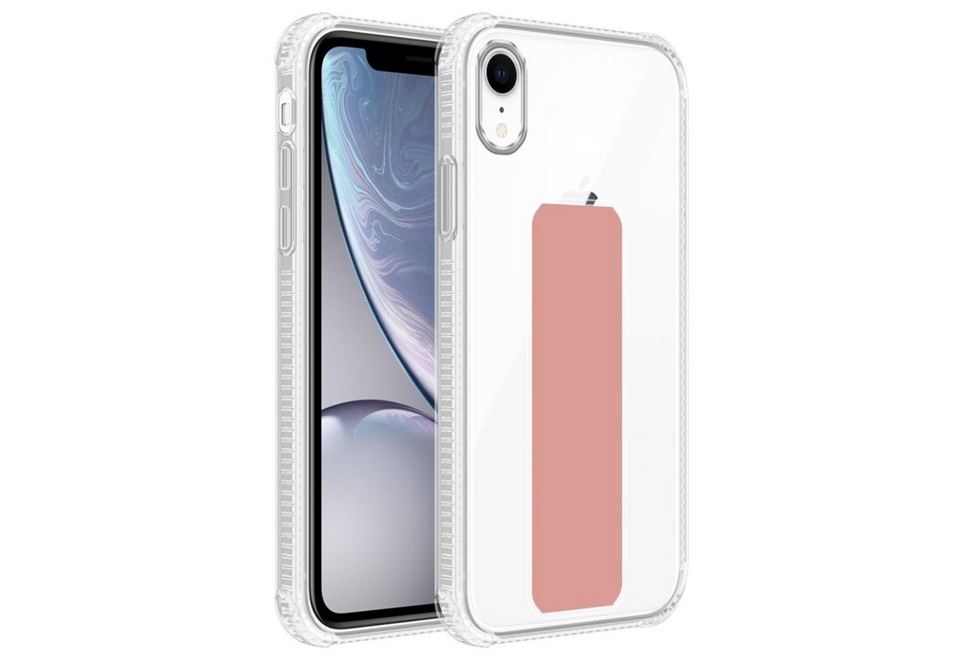 Cadorabo Handyhülle Apple iPhone XR Apple iPhone XR, Schutzhülle - TPU Silikon Hülle - mit Halterung - Standfunktion von Cadorabo