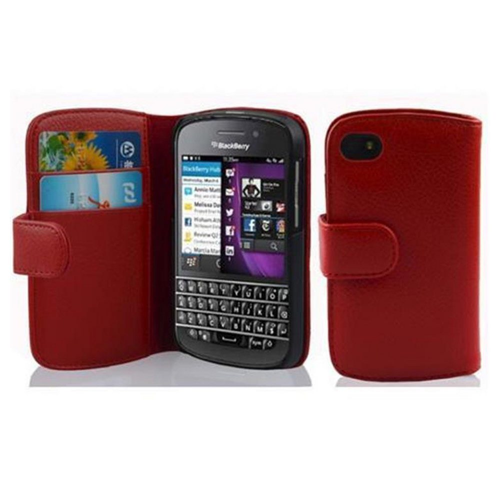 Cadorabo Handyhülle Blackberry Q10 Blackberry Q10, Klappbare Handy Schutzhülle - Hülle - mit Standfunktion und Kartenfach von Cadorabo