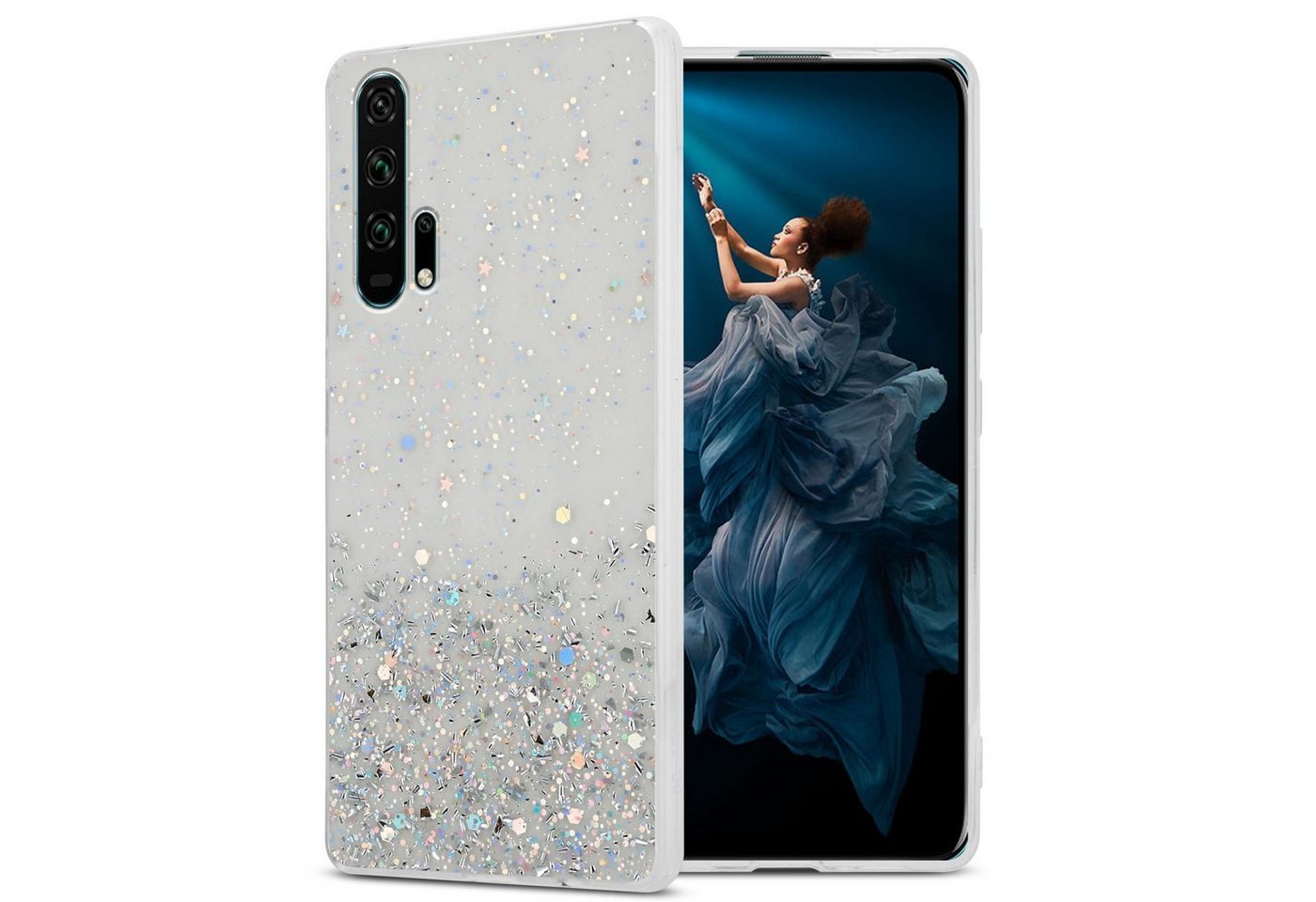 Cadorabo Handyhülle für Honor 20 PRO Hülle Honor 20 PRO, Flexible TPU Silikon Handy Schutzhülle - Hülle - mit Glitzer Cadorabo Handyhülle für Honor 20 PRO Hülle Honor 20 PRO, Flexible TPU Silikon Handy Schutzhülle - Hülle - mit Glitzer von Cadorabo