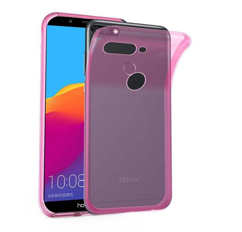 Cadorabo Handyhülle für Honor 7C / Huawei Y7 2018 Hülle Honor 7C / Huawei Y7 2018, Hülle TPU Silikon Handy Schutzhülle Slim Transparent Case Cover von Cadorabo