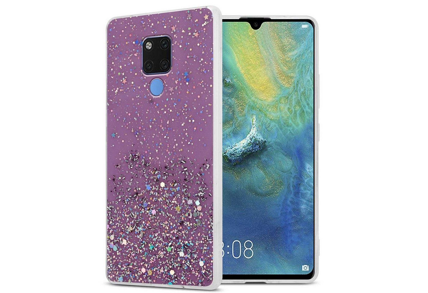 Cadorabo Handyhülle für Huawei MATE 20 Hülle Huawei MATE 20, Flexible TPU Silikon Handy Schutzhülle - Hülle - mit Glitzer Cadorabo Handyhülle für Huawei MATE 20 Hülle Huawei MATE 20, Flexible TPU Silikon Handy Schutzhülle - Hülle - mit Glitzer von Cadorabo