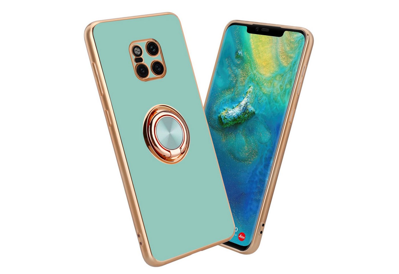 Cadorabo Handyhülle Huawei MATE 20 PRO Huawei MATE 20 PRO, Schutzhülle - TPU Silikon Hülle - mit Kameraschutz und Ring von Cadorabo