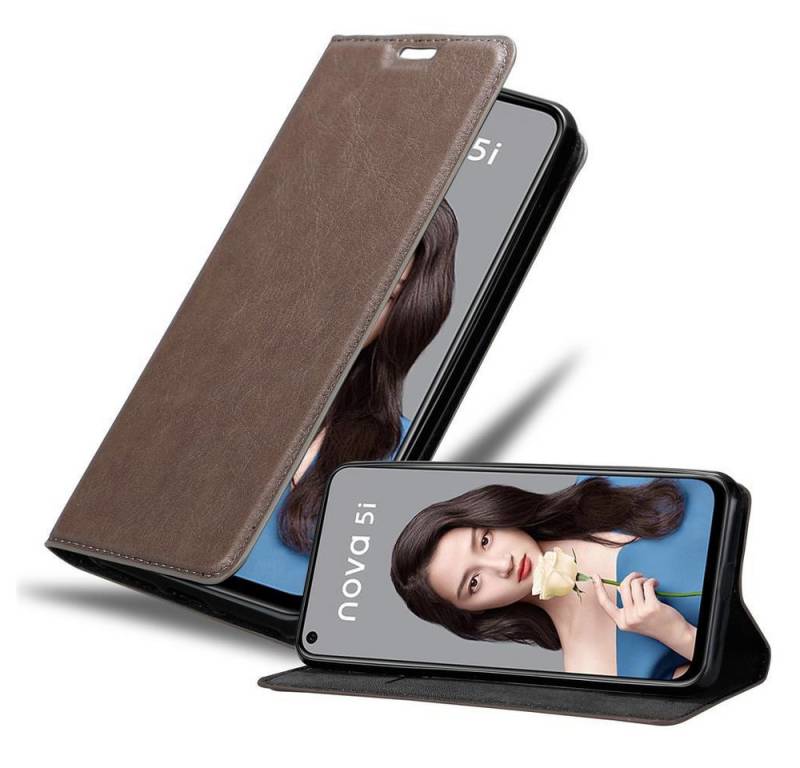 Cadorabo Handyhülle für Huawei NOVA 5i / P20 LITE 2019 Hülle Huawei NOVA 5i / P20 LITE 2019, Hülle Schutzhülle mit Standfunktion, Magnetverschluss und Kartenfach von Cadorabo