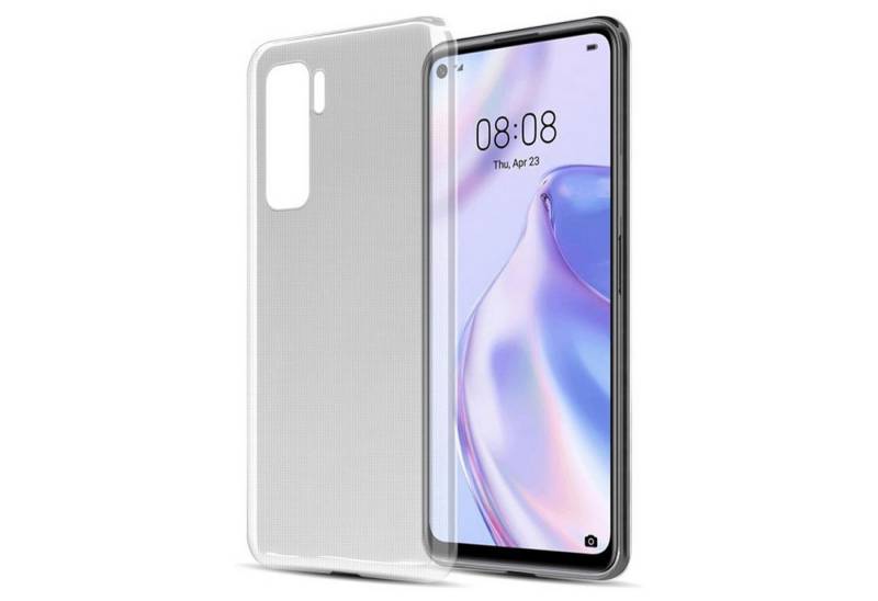 Cadorabo Handyhülle für Huawei NOVA 7 SE Hülle Huawei NOVA 7 SE, Hülle TPU Silikon Handy Schutzhülle Slim Transparent Case Cover von Cadorabo
