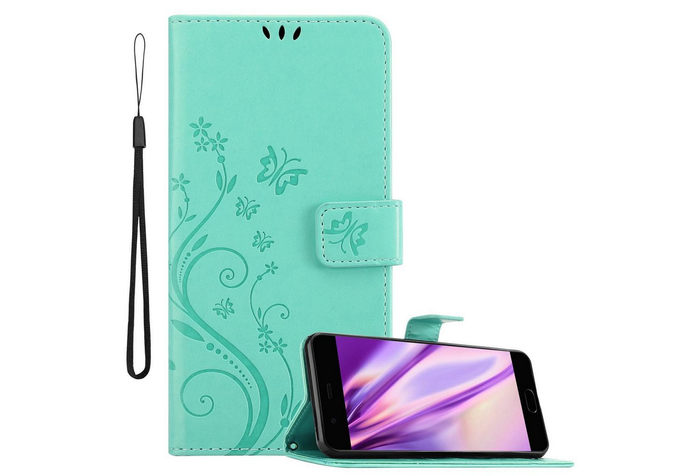 Cadorabo Handyhülle für Huawei P10 Hülle Huawei P10, Hülle Schutzhülle Blumen Flower mit Standfunktion Kartenfach Magnet Cadorabo Handyhülle für Huawei P10 Hülle Huawei P10, Hülle Schutzhülle Blumen Flower mit Standfunktion Kartenfach Magnet von Cadorabo