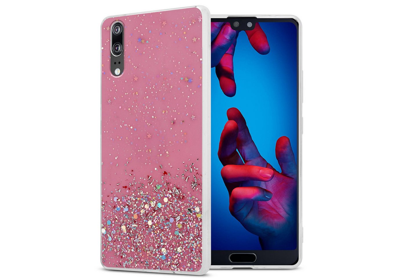 Cadorabo Handyhülle für Huawei P20 Hülle Huawei P20, Flexible TPU Silikon Handy Schutzhülle - Hülle - mit Glitzer Cadorabo Handyhülle für Huawei P20 Hülle Huawei P20, Flexible TPU Silikon Handy Schutzhülle - Hülle - mit Glitzer von Cadorabo