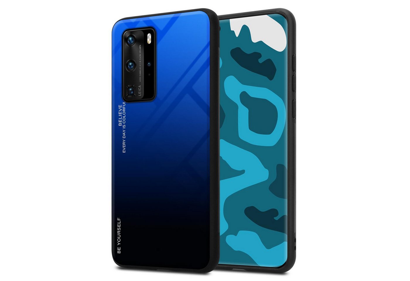 Cadorabo Handyhülle für Huawei P40 PRO / P40 PRO+ Hülle Huawei P40 PRO / P40 PRO+, Robustes Hard Case - Handy Schutzhülle - Hülle - Back Cover Bumper von Cadorabo