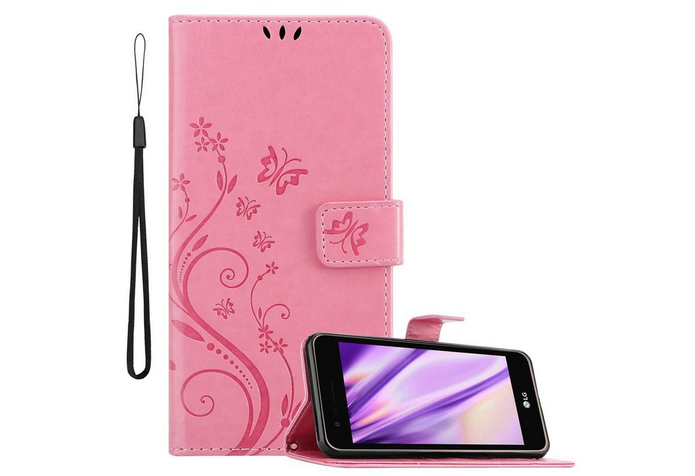Cadorabo Handyhülle für LG K4 2017 Hülle LG K4 2017, Hülle Schutzhülle Blumen Flower mit Standfunktion Kartenfach Magnet Cadorabo Handyhülle für LG K4 2017 Hülle LG K4 2017, Hülle Schutzhülle Blumen Flower mit Standfunktion Kartenfach Magnet von Cadorabo