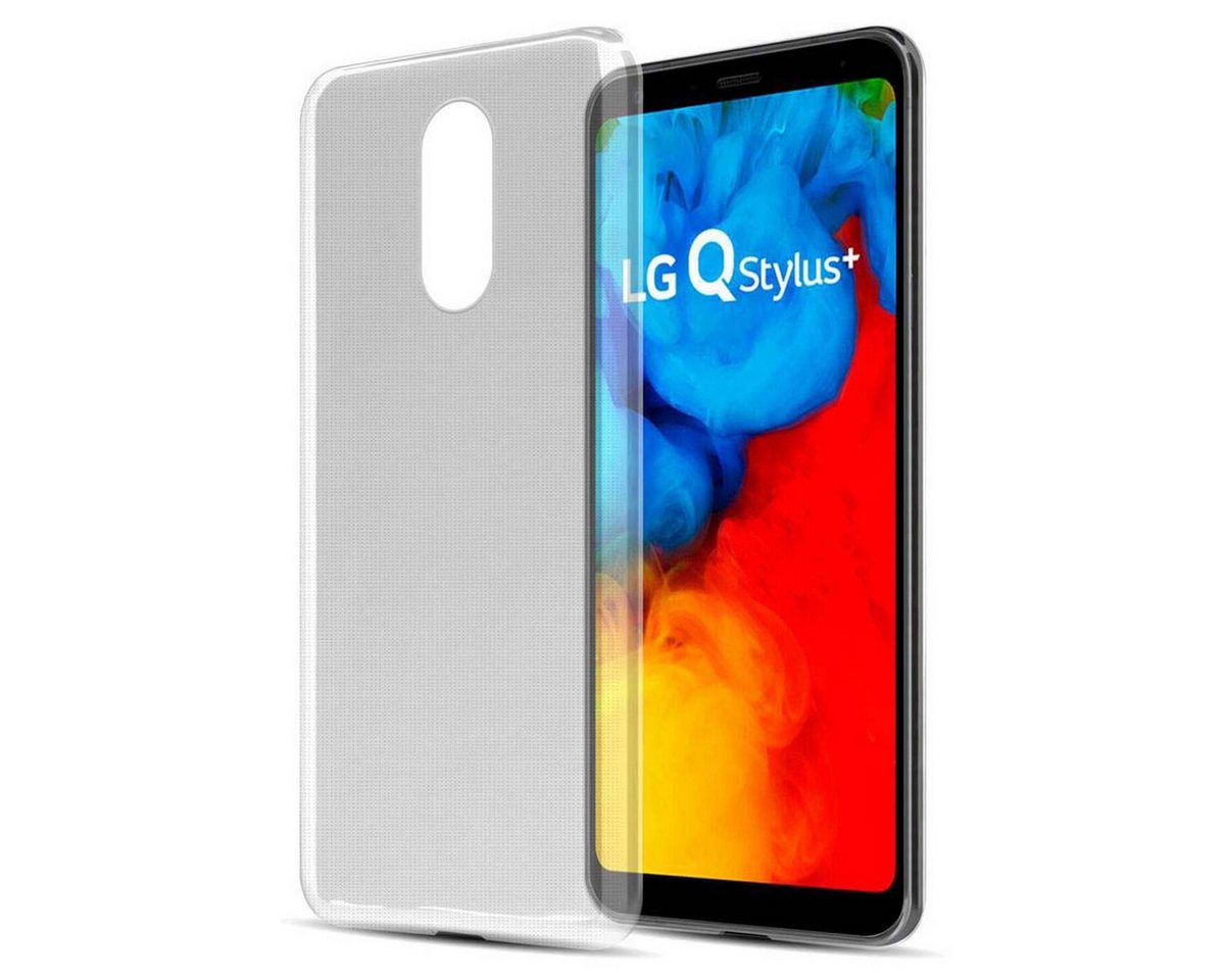 Cadorabo Handyhülle für LG Q STYLUS Hülle LG Q STYLUS, Hülle TPU Silikon Handy Schutzhülle Slim Transparent Case Cover von Cadorabo