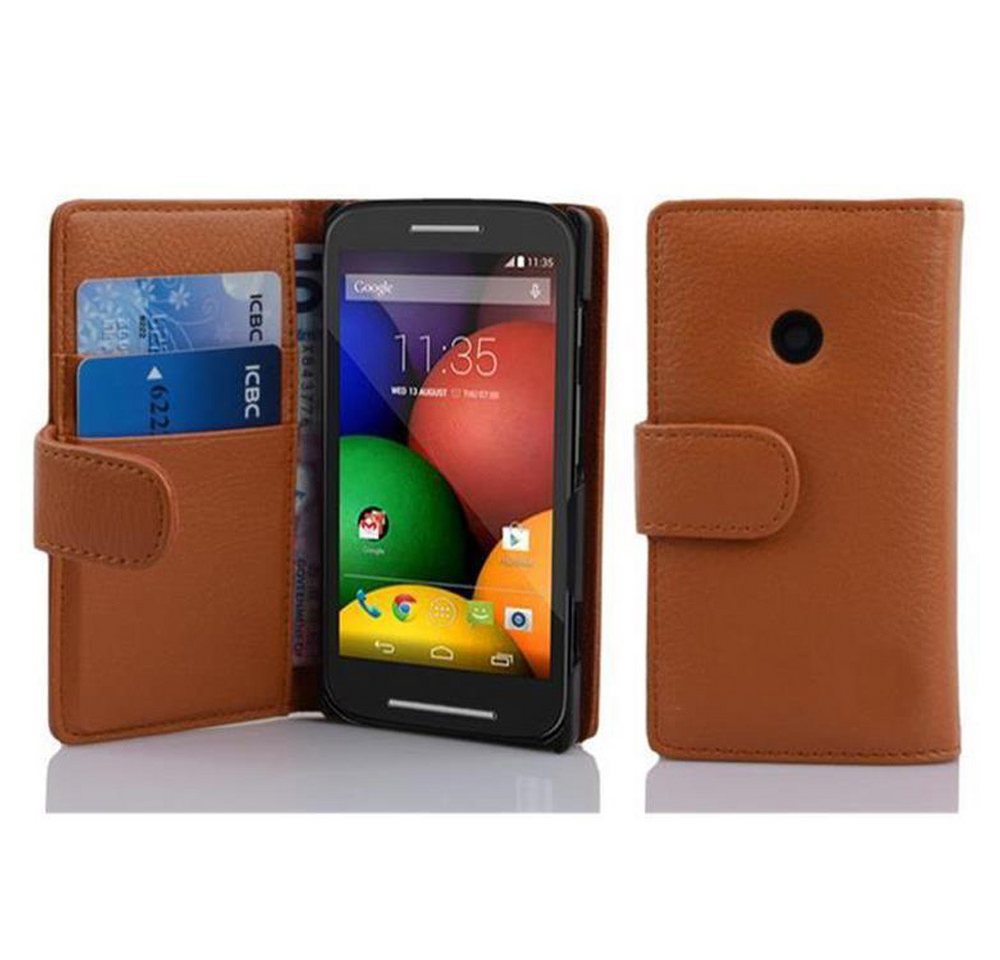 Cadorabo Handyhülle für Motorola MOTO E Hülle Motorola MOTO E, Klappbare Handy Schutzhülle - Hülle - mit Standfunktion und Kartenfach von Cadorabo