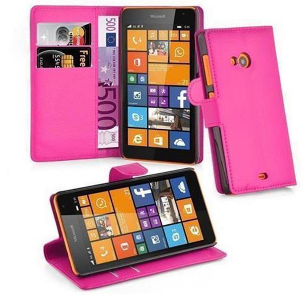 Cadorabo Handyhülle Nokia Lumia 535 Nokia Lumia 535, Klappbare Handy Schutzhülle - Hülle - mit Standfunktion und Kartenfach von Cadorabo