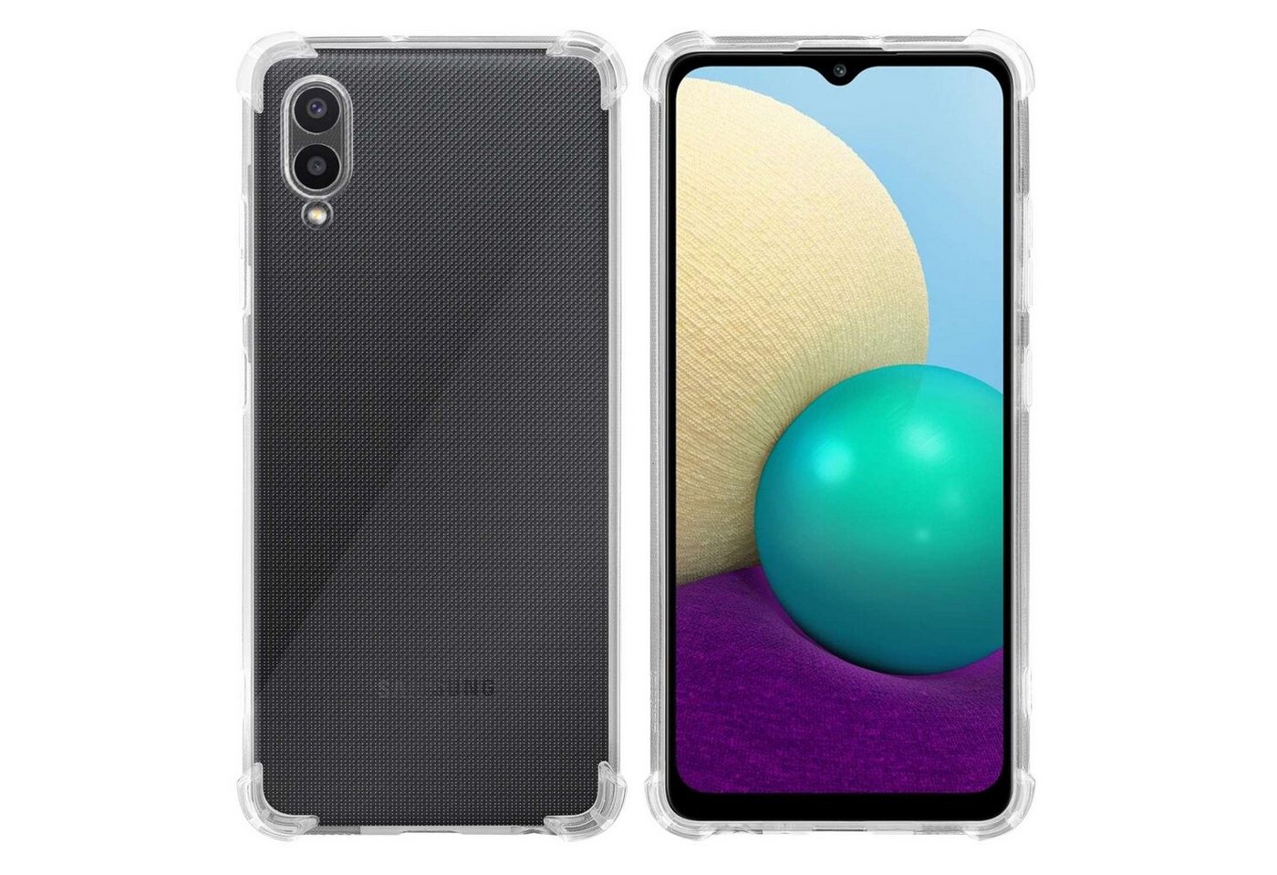 Cadorabo Handyhülle für Samsung Galaxy A02 / M02 Hülle Samsung Galaxy A02 / M02, Hülle TPU Silikon Handy Schutzhülle Slim Transparent Case Cover Cadorabo Handyhülle für Samsung Galaxy A02 / M02 Hülle Samsung Galaxy A02 / M02, Hülle TPU Silikon Handy Schutzhülle Slim Transparent Case Cover von Cadorabo