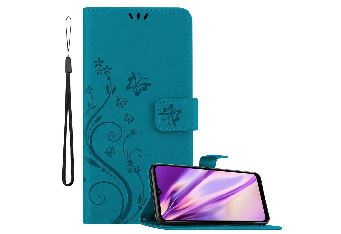 Cadorabo Handyhülle für Samsung Galaxy A02s Hülle Samsung Galaxy A02s, Hülle Schutzhülle Blumen Flower mit Standfunktion Kartenfach Magnet Cadorabo Handyhülle für Samsung Galaxy A02s Hülle Samsung Galaxy A02s, Hülle Schutzhülle Blumen Flower mit Standfunktion Kartenfach Magnet von Cadorabo