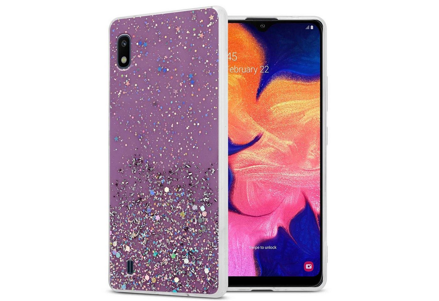 Cadorabo Handyhülle für Samsung Galaxy A10 / M10 Hülle Samsung Galaxy A10 / M10, Flexible TPU Silikon Handy Schutzhülle - Hülle - mit Glitzer Cadorabo Handyhülle für Samsung Galaxy A10 / M10 Hülle Samsung Galaxy A10 / M10, Flexible TPU Silikon Handy Schutzhülle - Hülle - mit Glitzer von Cadorabo