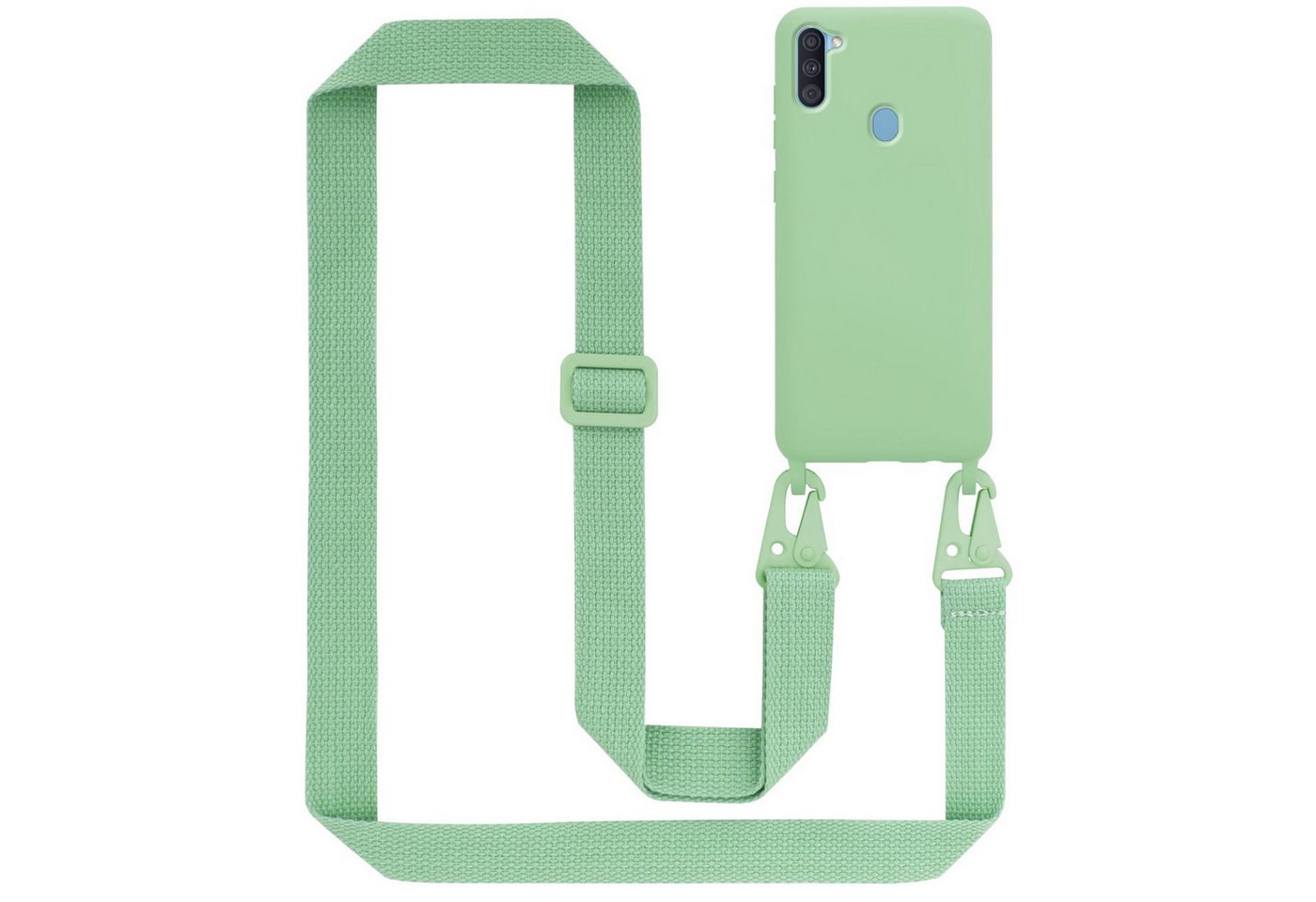 Cadorabo Handyhülle für Samsung Galaxy A11 / M11 Kette Samsung Galaxy A11 / M11, TPU Silikon Handy Schutzhülle - Hülle - Liquid Style - mit Handykette Cadorabo Handyhülle für Samsung Galaxy A11 / M11 Kette Samsung Galaxy A11 / M11, TPU Silikon Handy Schutzhülle - Hülle - Liquid Style - mit Handykette von Cadorabo