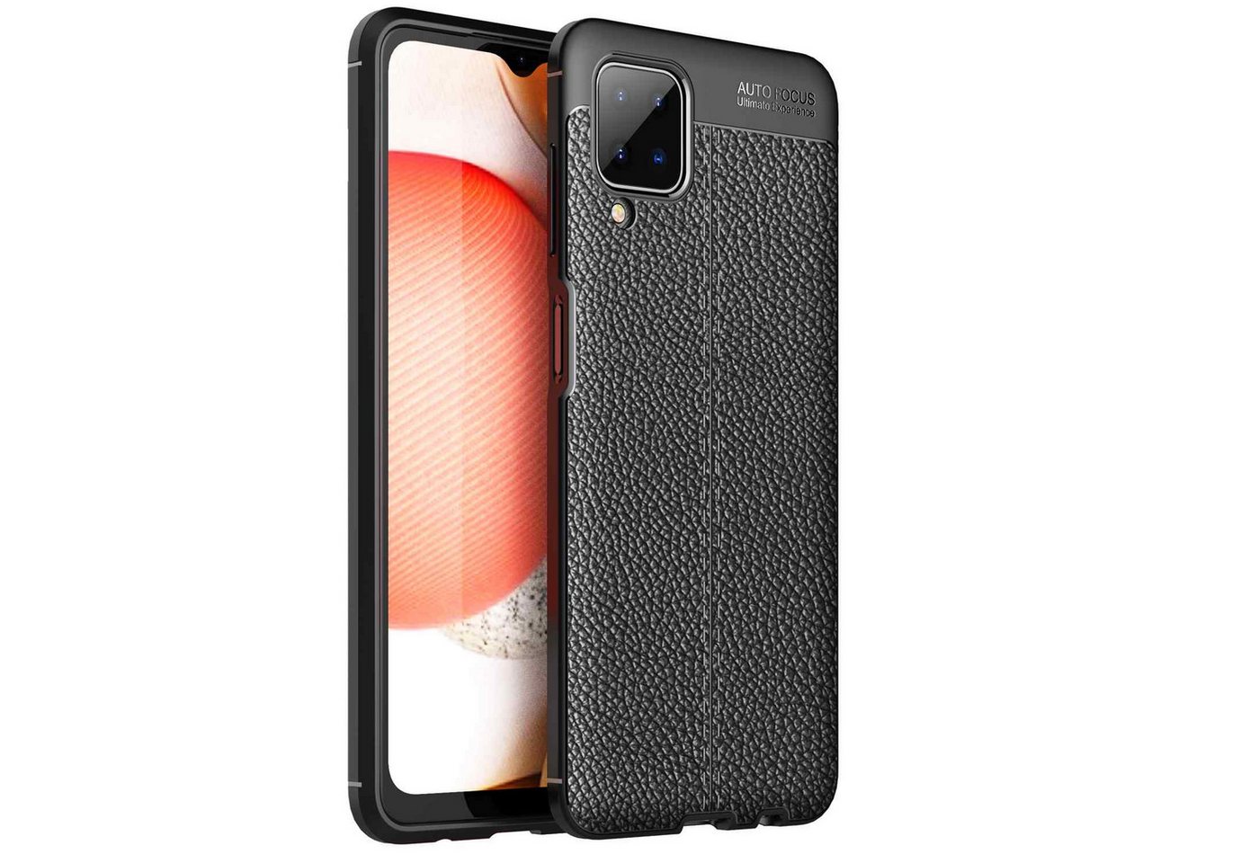 Cadorabo Handyhülle Samsung Galaxy A12 / M12 Samsung Galaxy A12 / M12, Hülle - Schutzhülle aus TPU Silikon mit edler Kunstleder-Applikation von Cadorabo