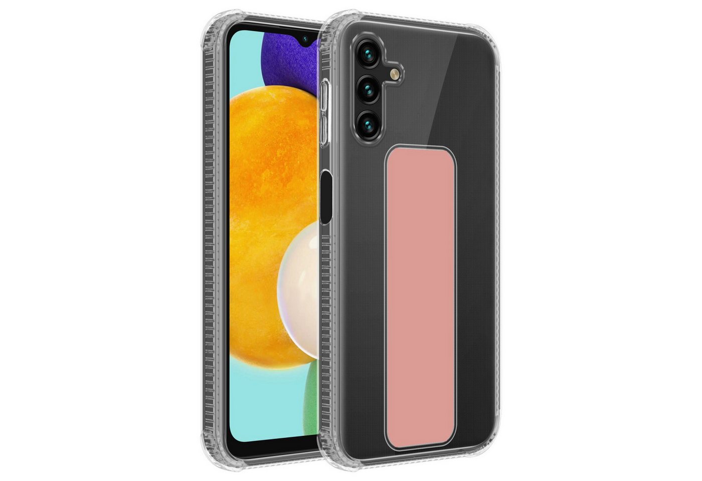 Cadorabo Handyhülle Samsung Galaxy A13 5G Samsung Galaxy A13 5G, Schutzhülle - TPU Silikon Hülle - mit Halterung - Standfunktion von Cadorabo