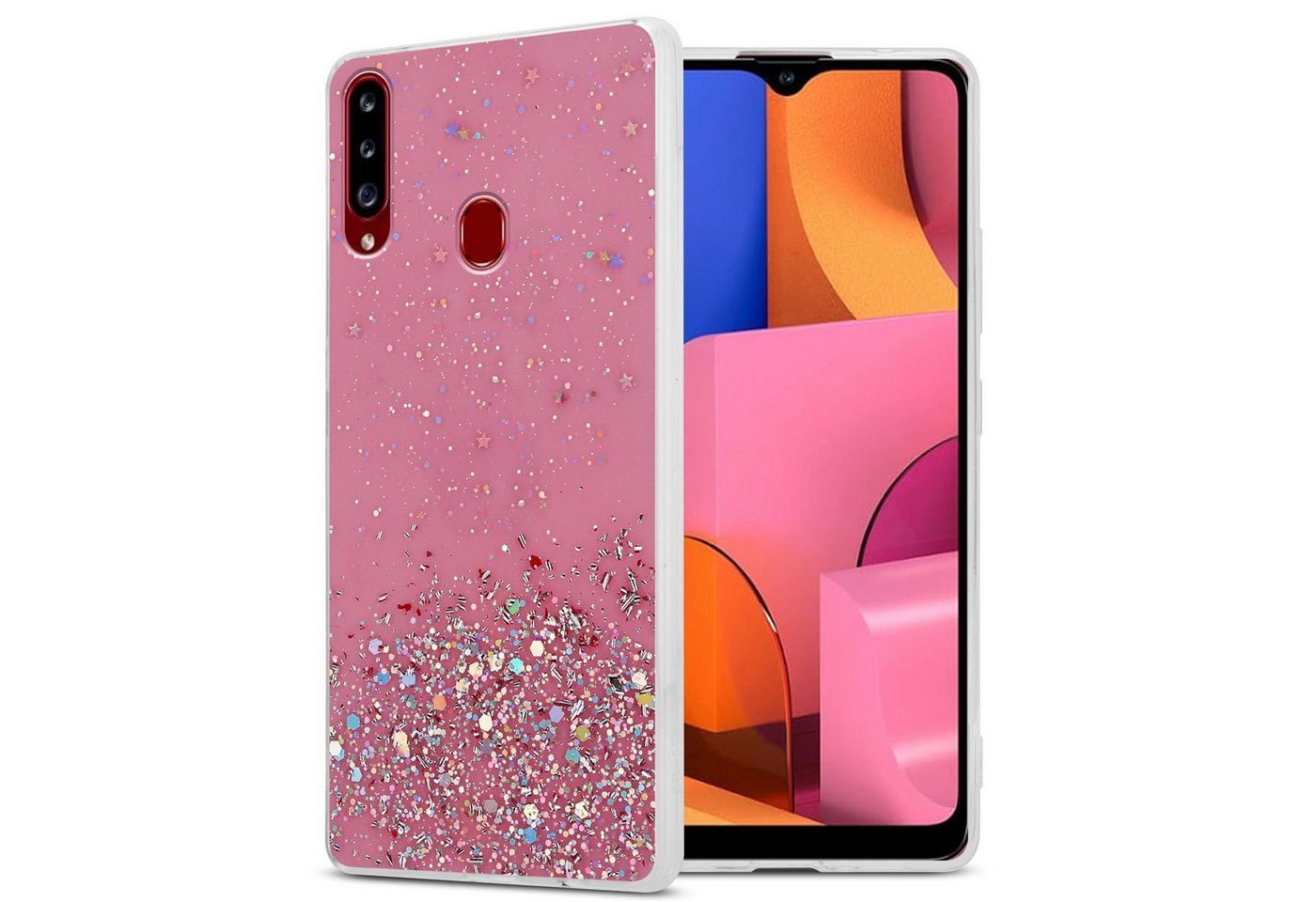 Cadorabo Handyhülle für Samsung Galaxy A20s Hülle Samsung Galaxy A20s, Flexible TPU Silikon Handy Schutzhülle - Hülle - mit Glitzer Cadorabo Handyhülle für Samsung Galaxy A20s Hülle Samsung Galaxy A20s, Flexible TPU Silikon Handy Schutzhülle - Hülle - mit Glitzer von Cadorabo