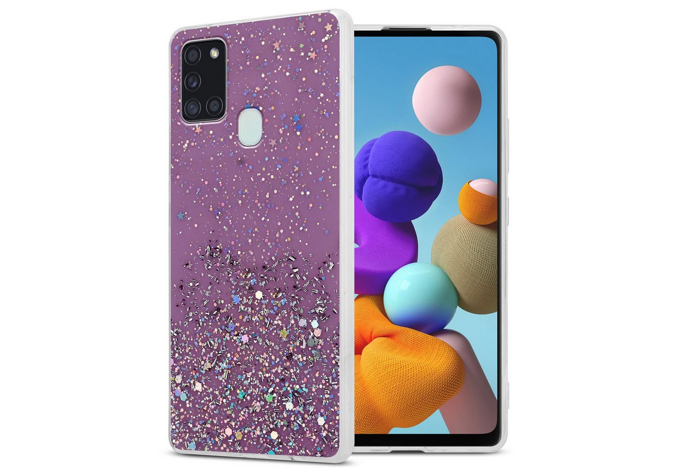 Cadorabo Handyhülle für Samsung Galaxy A21s Hülle Samsung Galaxy A21s, Flexible TPU Silikon Handy Schutzhülle - Hülle - mit Glitzer Cadorabo Handyhülle für Samsung Galaxy A21s Hülle Samsung Galaxy A21s, Flexible TPU Silikon Handy Schutzhülle - Hülle - mit Glitzer von Cadorabo