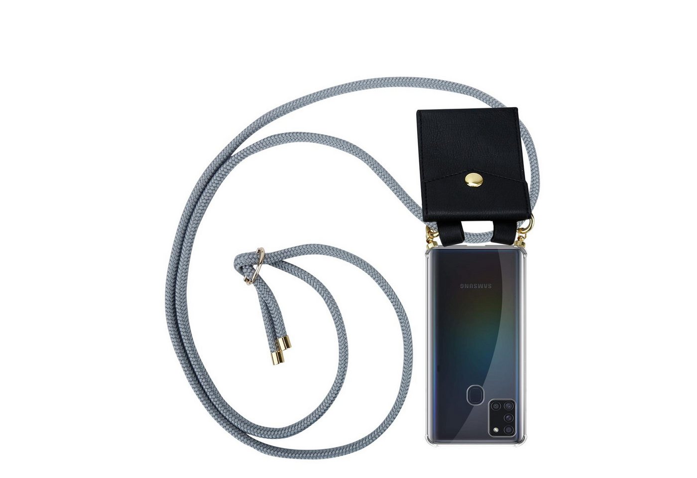 Cadorabo Handyhülle für Samsung Galaxy A21s Kette Samsung Galaxy A21s, Flexible TPU Silikon Handy Schutzhülle - Hülle - mit Handykette Cadorabo Handyhülle für Samsung Galaxy A21s Kette Samsung Galaxy A21s, Flexible TPU Silikon Handy Schutzhülle - Hülle - mit Handykette von Cadorabo