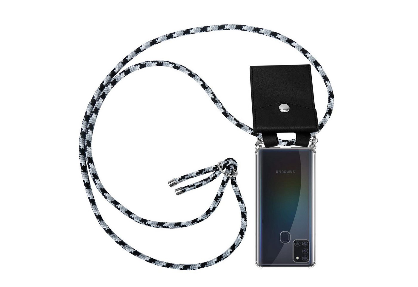 Cadorabo Handyhülle für Samsung Galaxy A21s Kette Samsung Galaxy A21s, Flexible TPU Silikon Handy Schutzhülle - Hülle - mit Handykette Cadorabo Handyhülle für Samsung Galaxy A21s Kette Samsung Galaxy A21s, Flexible TPU Silikon Handy Schutzhülle - Hülle - mit Handykette von Cadorabo