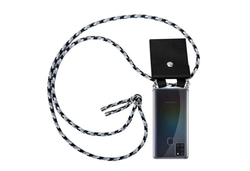 Cadorabo Handyhülle für Samsung Galaxy A21s Kette Samsung Galaxy A21s, Flexible TPU Silikon Handy Schutzhülle - Hülle - mit Handykette von Cadorabo