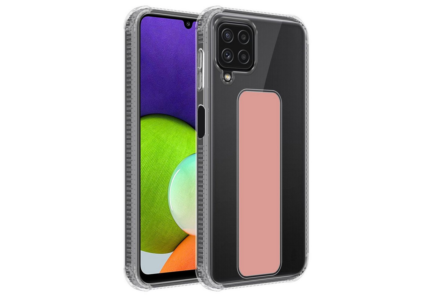 Cadorabo Handyhülle Samsung Galaxy A22 4G / M22 / M32 4G Samsung Galaxy A22 4G / M22 / M32 4G, Schutzhülle - TPU Silikon Hülle - mit Halterung - Standfunktion von Cadorabo