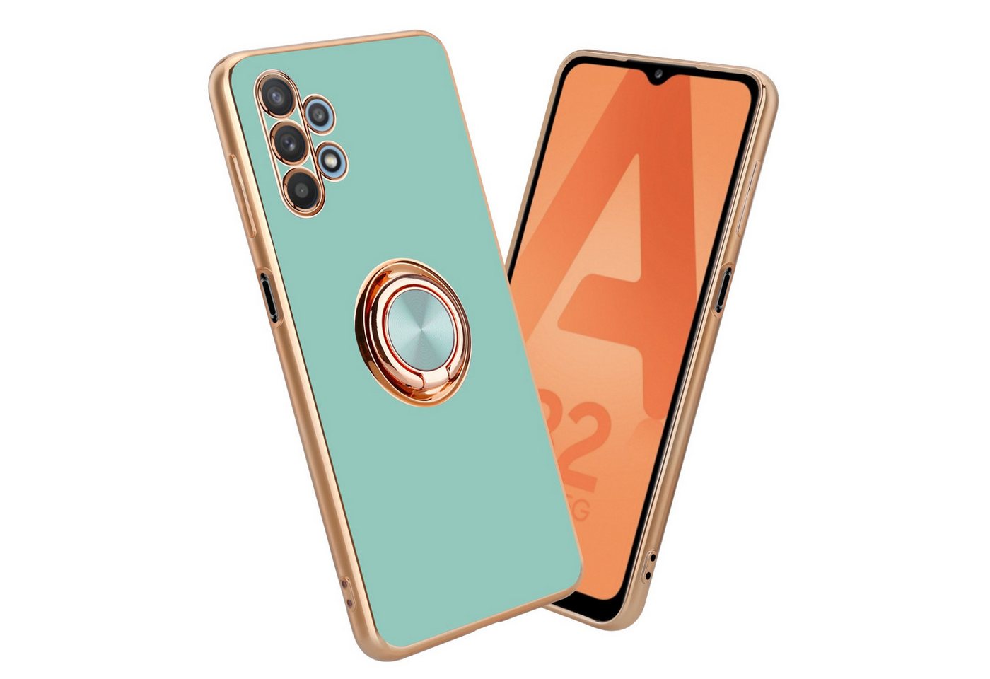 Cadorabo Handyhülle für Samsung Galaxy A32 5G Hülle Samsung Galaxy A32 5G, Schutzhülle - TPU Silikon Hülle - mit Kameraschutz und Ring Cadorabo Handyhülle für Samsung Galaxy A32 5G Hülle Samsung Galaxy A32 5G, Schutzhülle - TPU Silikon Hülle - mit Kameraschutz und Ring von Cadorabo