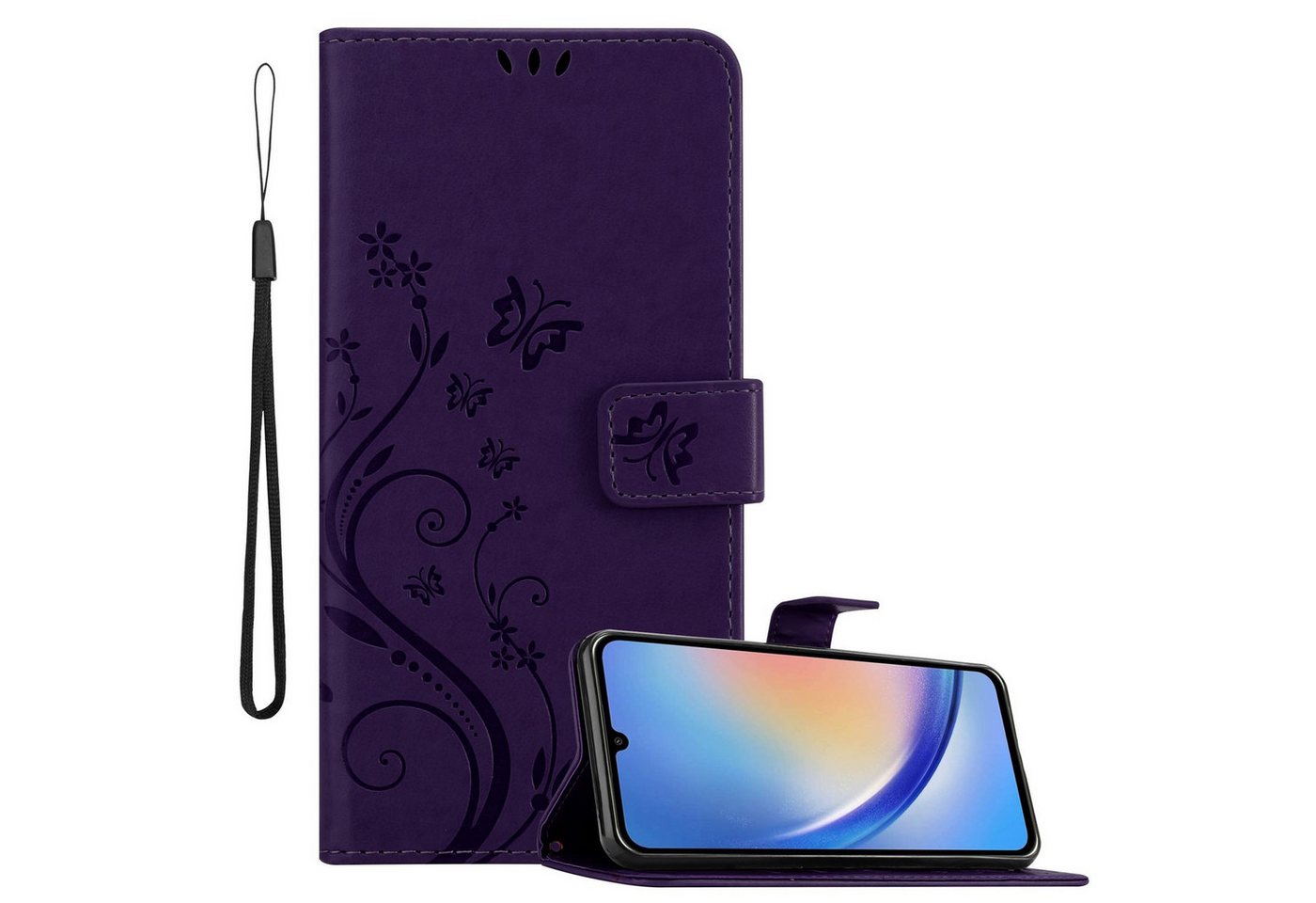 Cadorabo Handyhülle für Samsung Galaxy A34 5G Hülle Samsung Galaxy A34 5G, Hülle Schutzhülle Blumen Flower mit Standfunktion Kartenfach Magnet Cadorabo Handyhülle für Samsung Galaxy A34 5G Hülle Samsung Galaxy A34 5G, Hülle Schutzhülle Blumen Flower mit Standfunktion Kartenfach Magnet von Cadorabo